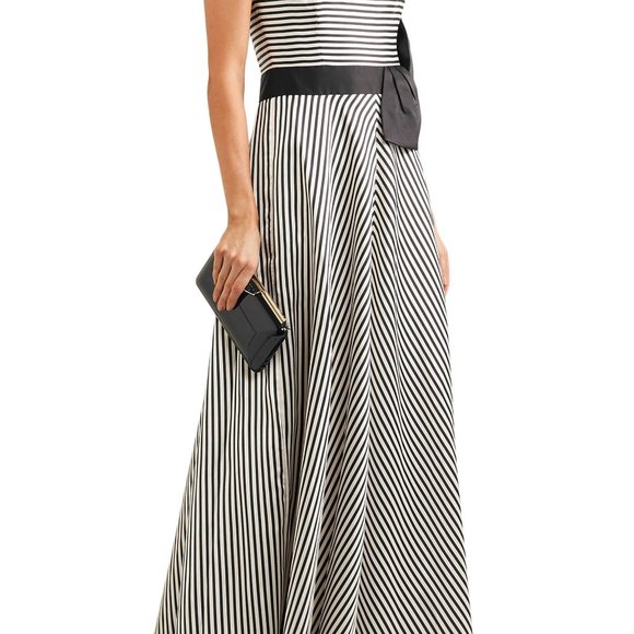 Halston | Strapless Striped Faille Gown - Picture 4 of 8